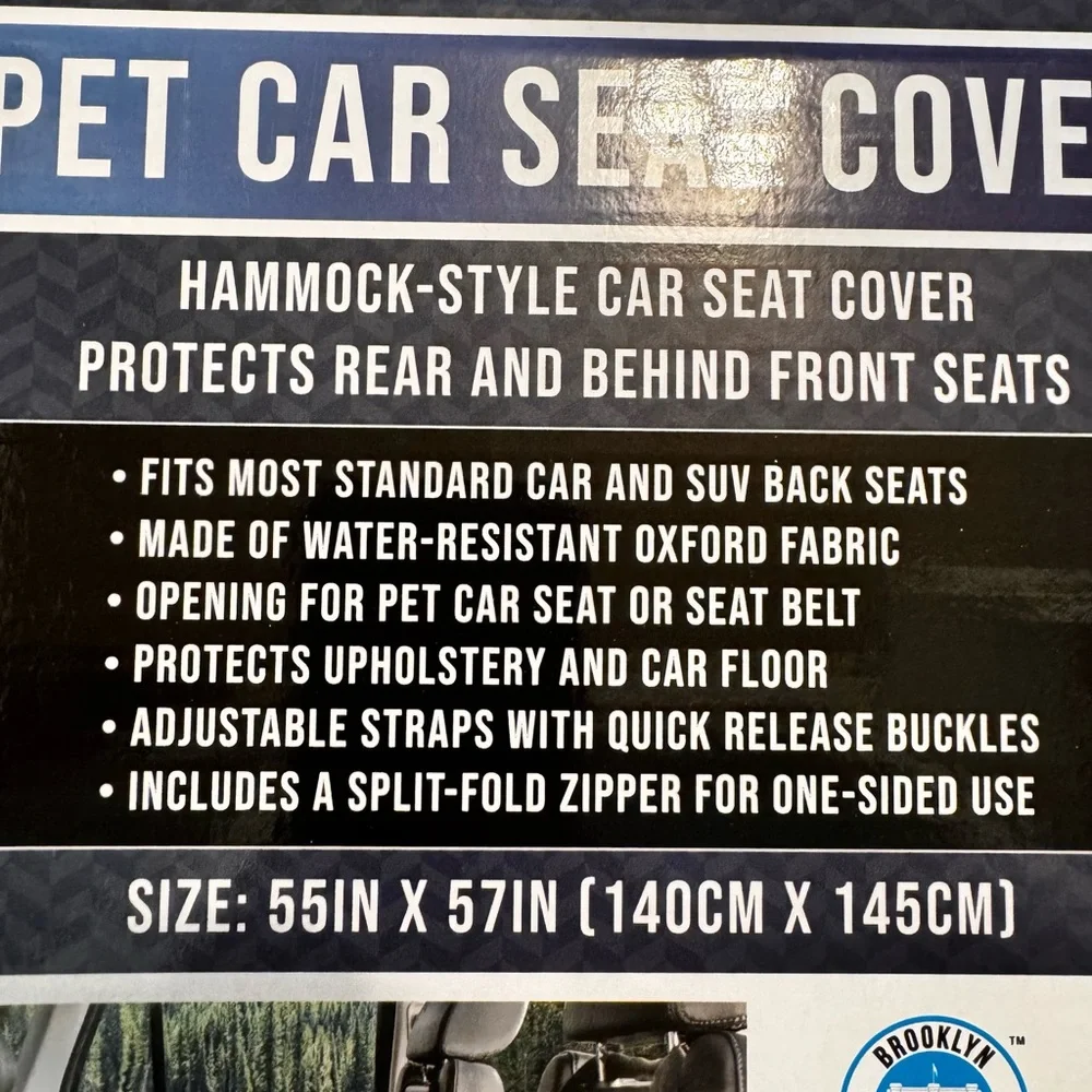 Brooklyn‎ Pet Gear Car Seat Cover  NEW. 55" X 57" GRAY - Picture 6 of 8